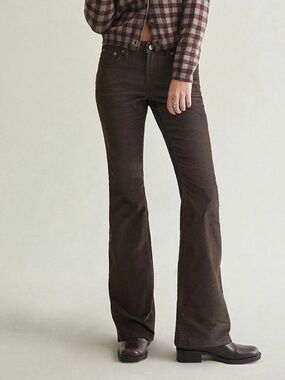PacSun Jade Low Rise Bootcut Dark Brown Corduroy Pants SZ25 NWT